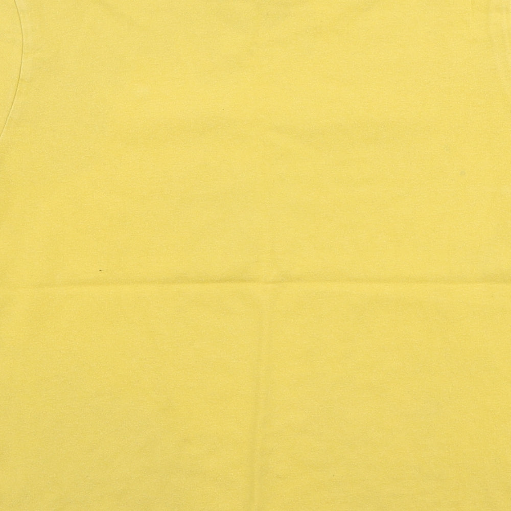 Tommy Hilfiger Boys Yellow  Polyester Jersey T-Shirt Size M Round Neck Pullover