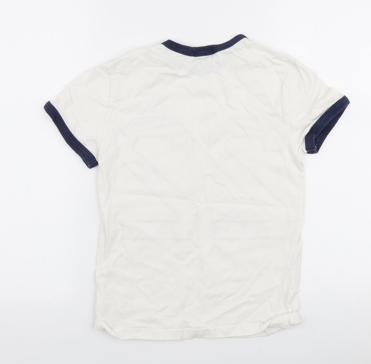 Ralph Lauren Boys White  100% Cotton Jersey T-Shirt Size 8 Years Round Neck Pullover - Lacrosse