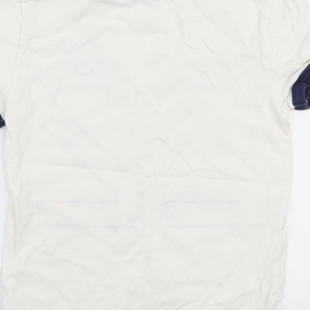 Ralph Lauren Boys White  100% Cotton Jersey T-Shirt Size 8 Years Round Neck Pullover - Lacrosse