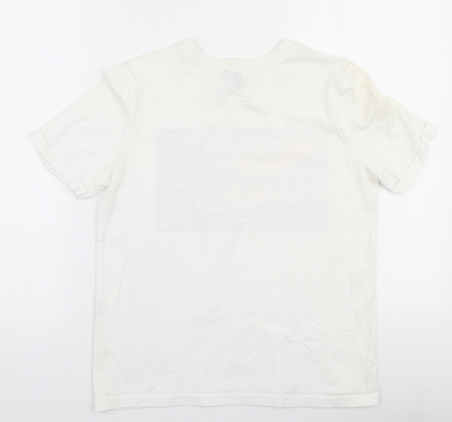 Pieces Womens White  Polyester Jersey T-Shirt Size XS Round Neck - Get lost