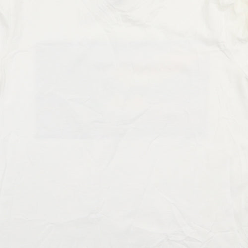 Pieces Womens White  Polyester Jersey T-Shirt Size XS Round Neck - Get lost