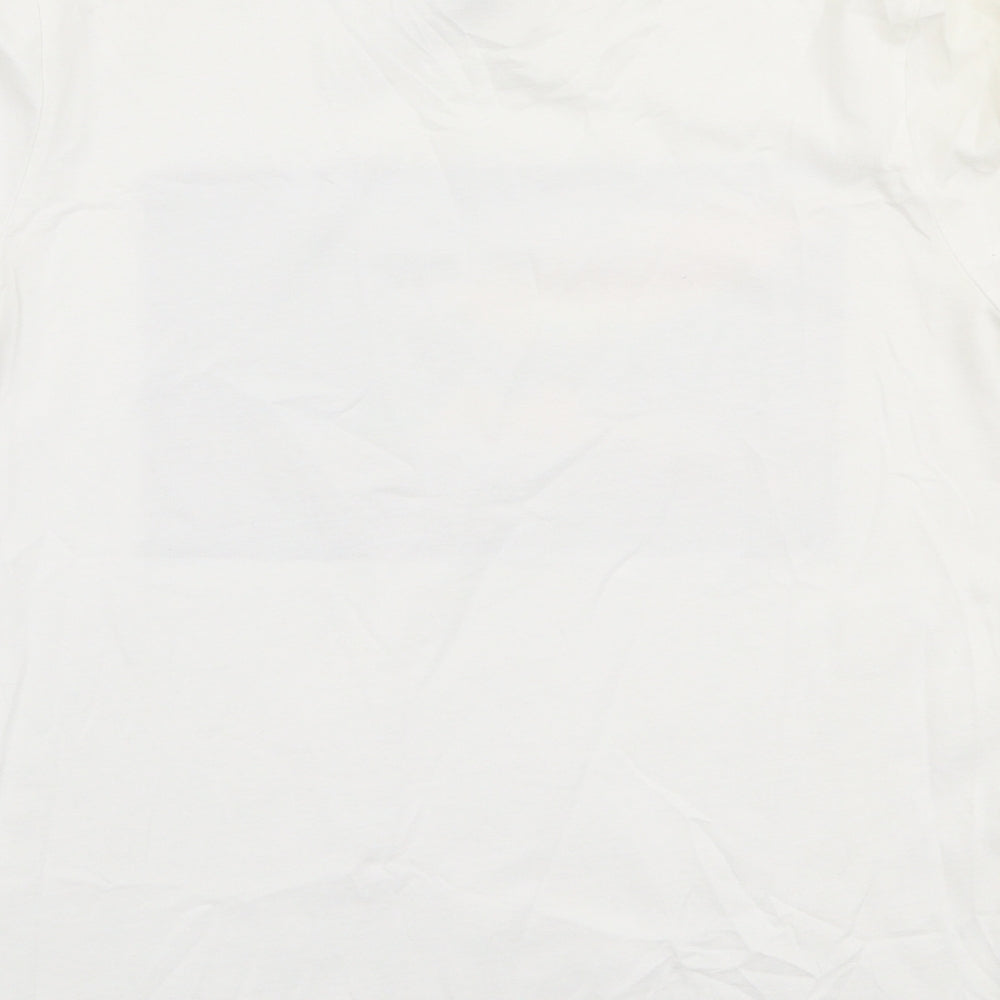 Pieces Womens White  Polyester Jersey T-Shirt Size XS Round Neck - Get lost