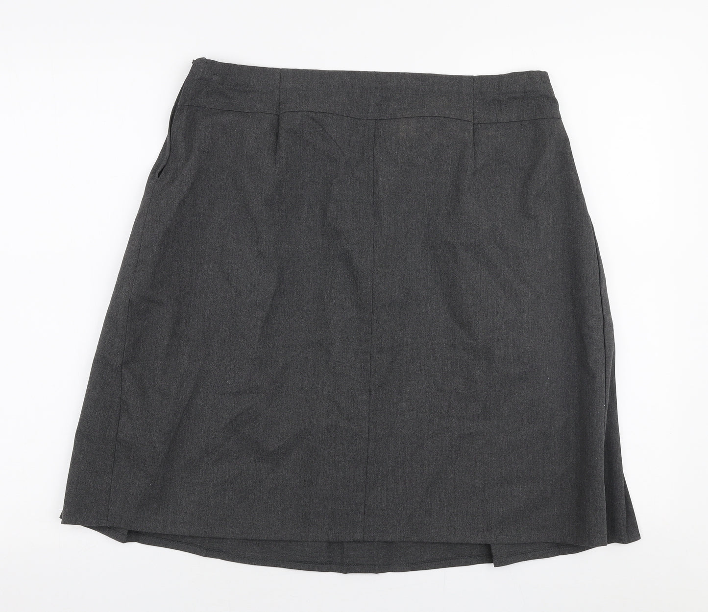 Marks and Spencer Womens Grey  Polyester Pleated Skirt Size 31 in   Zip