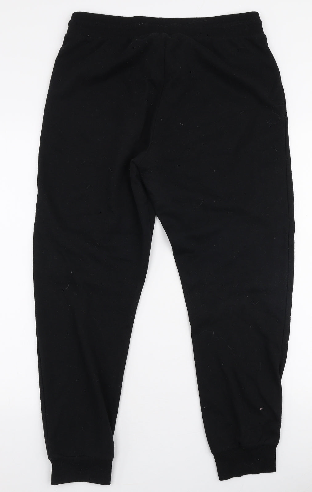 Primark Womens Black  Cotton Jogger Trousers Size M L27 in Regular Drawstring