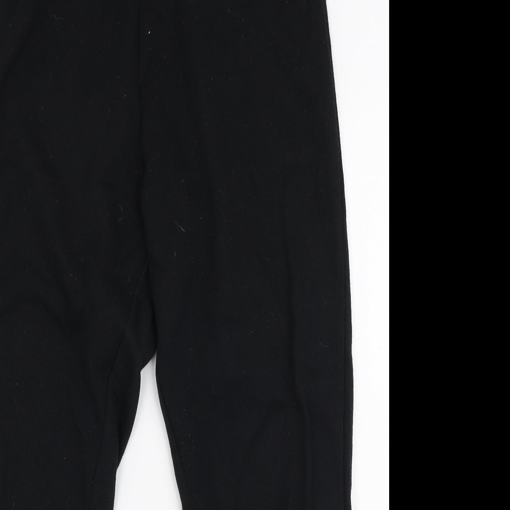 Primark Womens Black  Cotton Jogger Trousers Size M L27 in Regular Drawstring