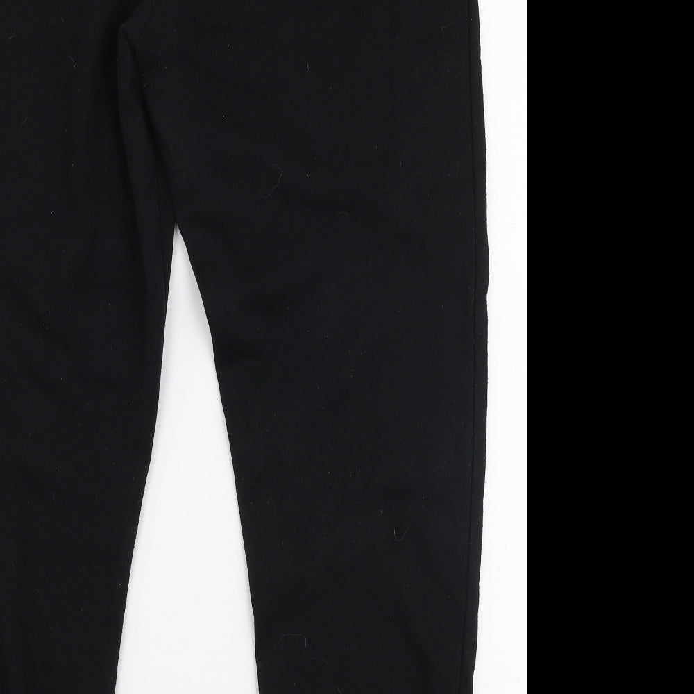 Primark Womens Black  Cotton Jogger Trousers Size M L27 in Regular Drawstring