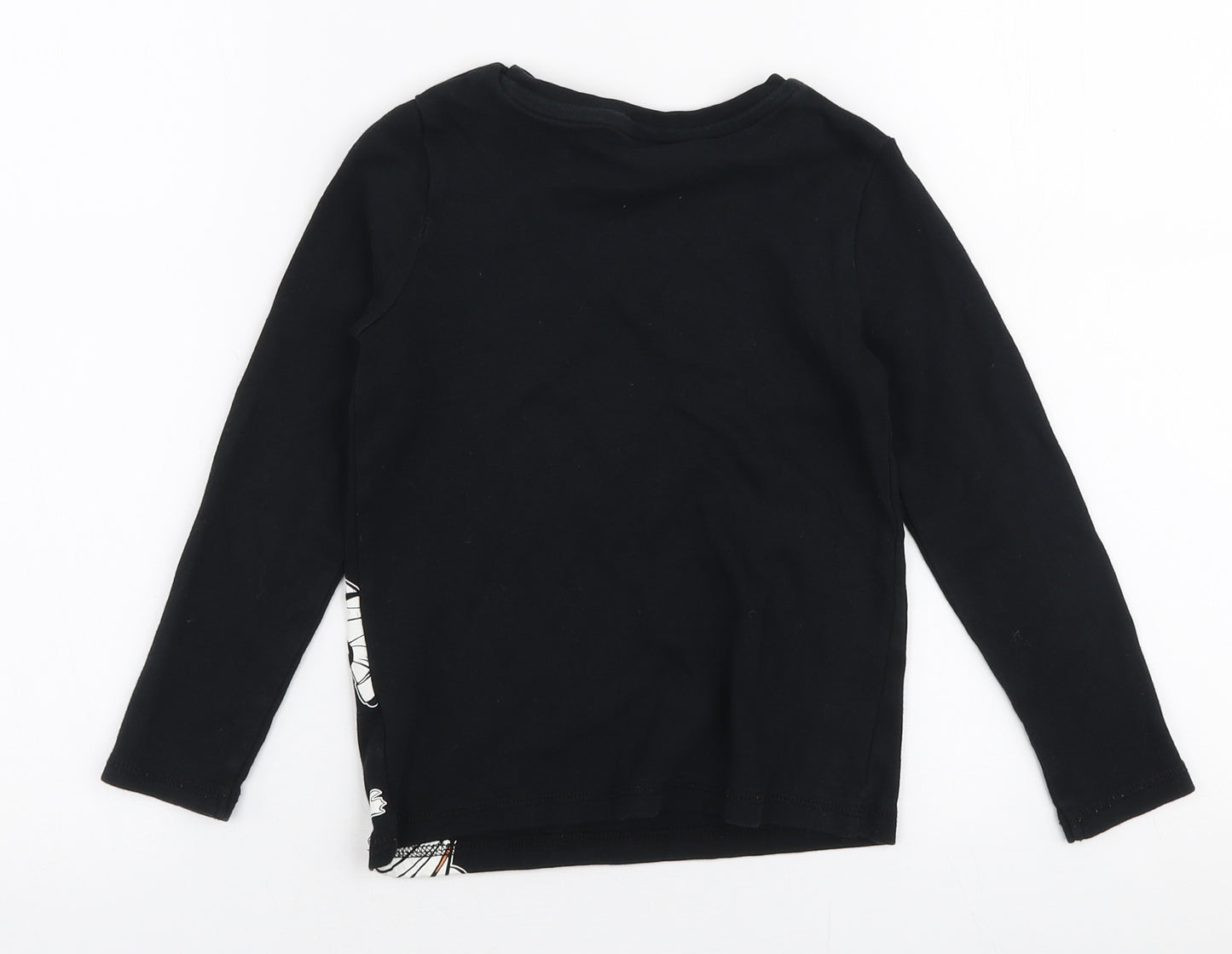 George Girls Black  100% Cotton Jersey T-Shirt Size 6-7 Years Round Neck Pullover - Disney Halloween Minnie mouse