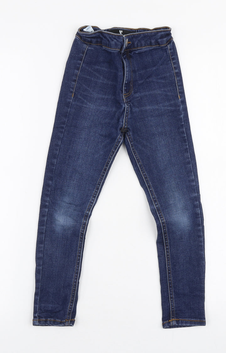 Very Girls Blue Cotton Skinny Jeans Size 6 Years Slim Zip