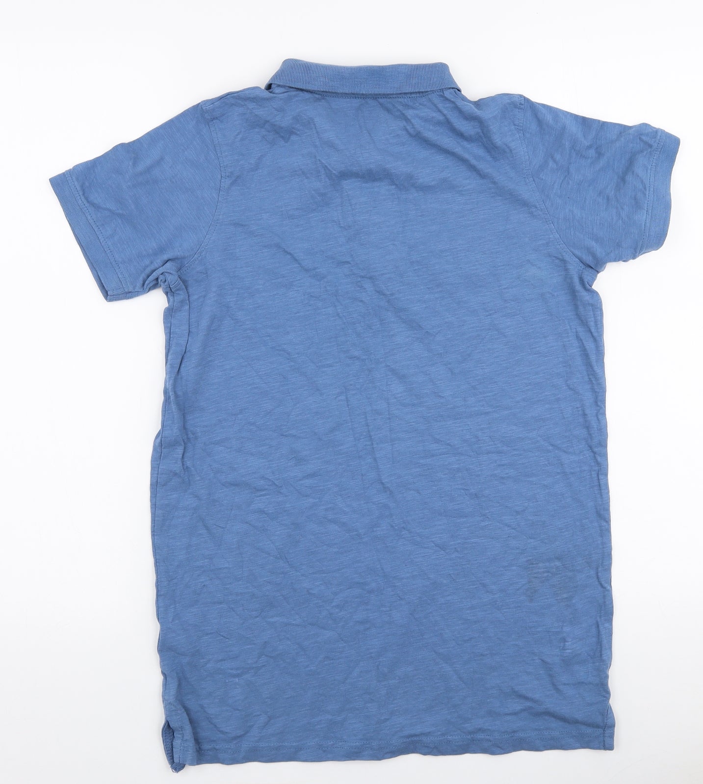 Primark Boys Blue  100% Cotton Jersey Polo Size 13-14 Years Collared Button