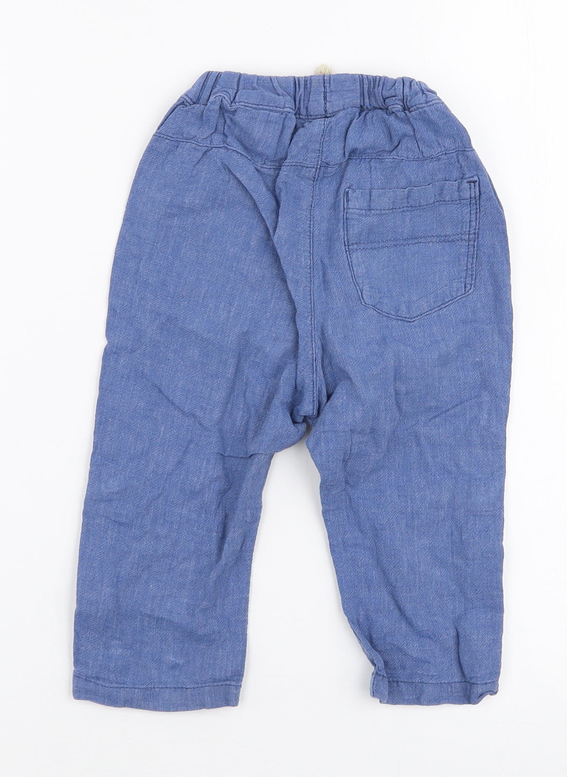 H&M Boys Blue  Linen  Trousers Size 18-24 Months  Drawstring