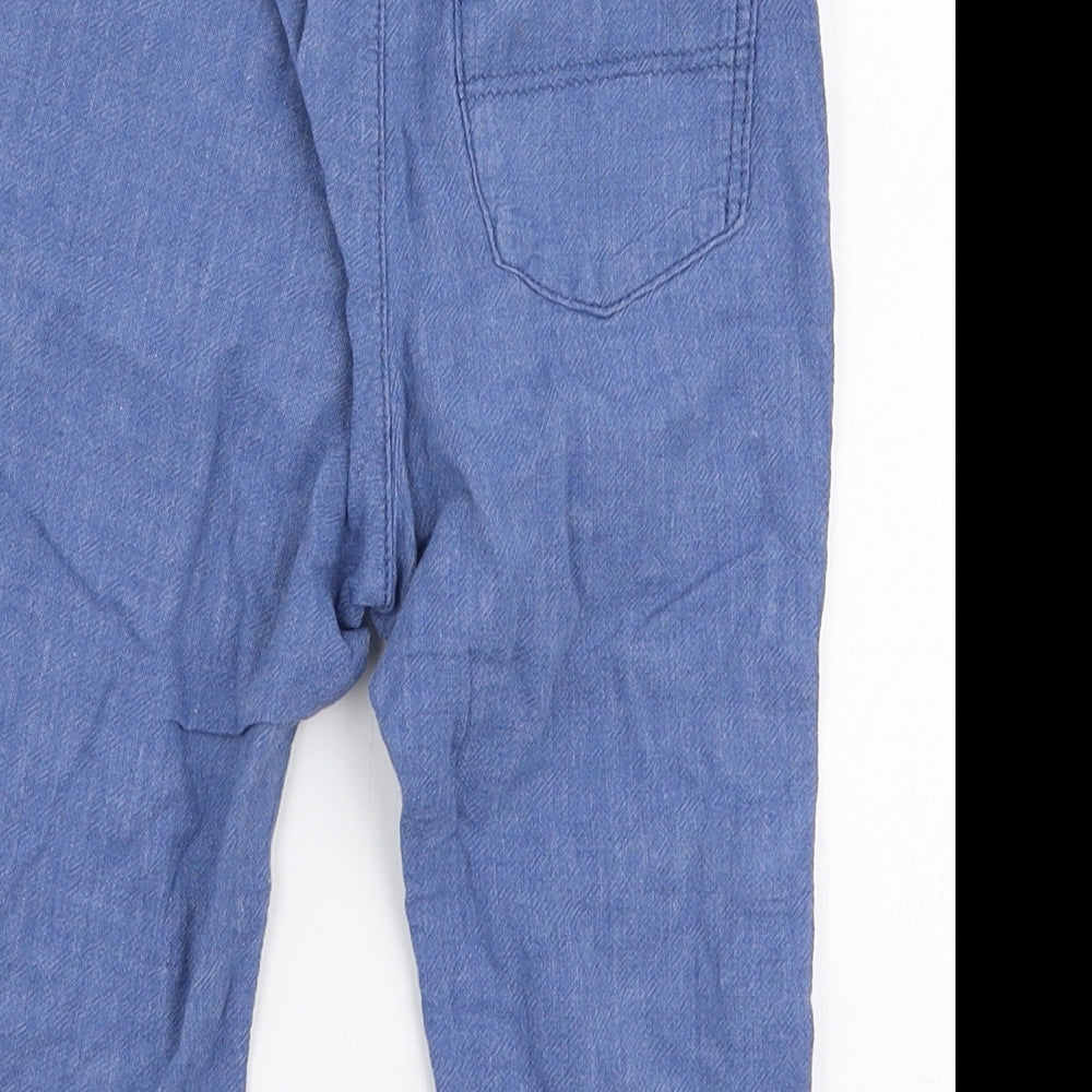 H&M Boys Blue  Linen  Trousers Size 18-24 Months  Drawstring