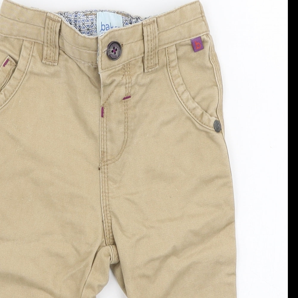 Ted Baker Boys Beige  100% Cotton Cargo Trousers Size 6-9 Months  Button