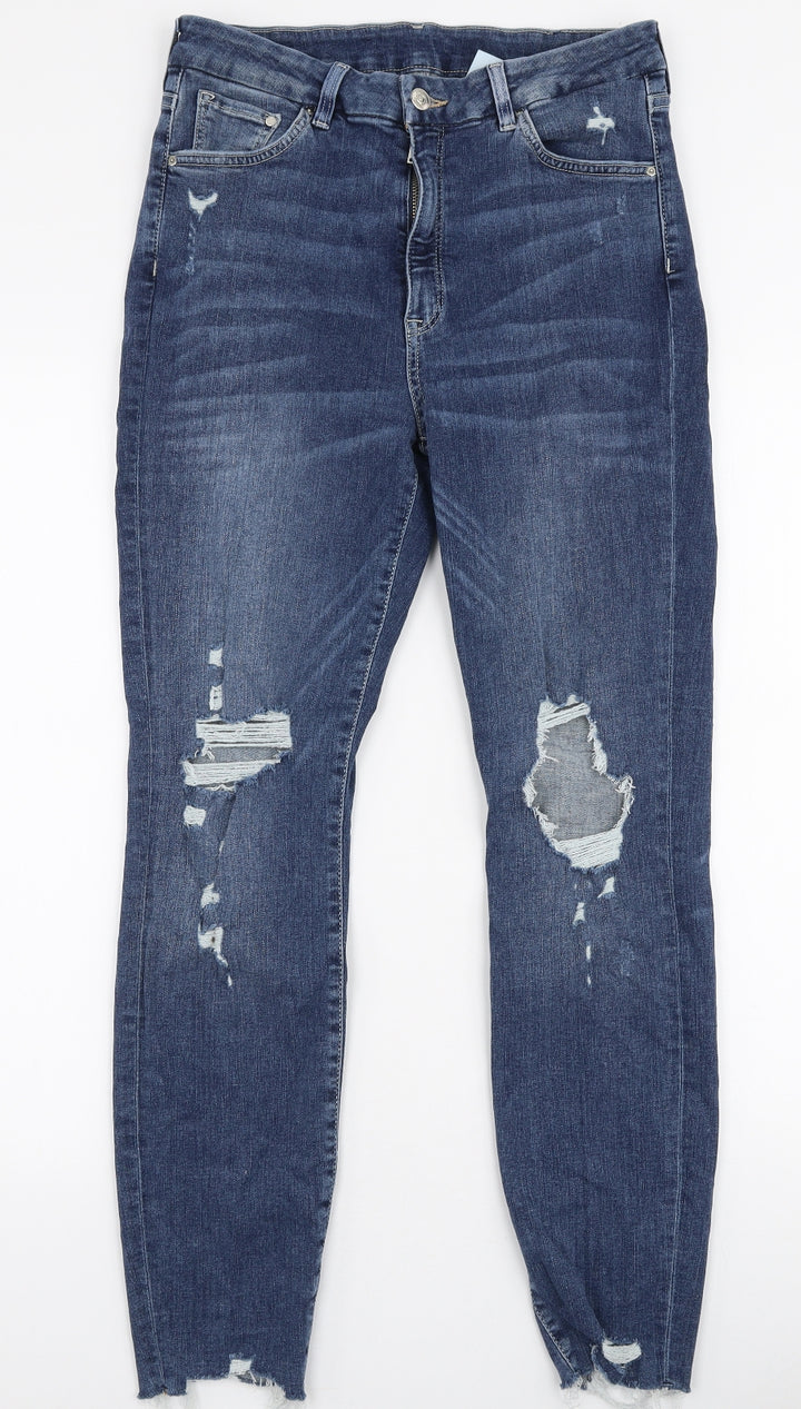 &Denim Womens Blue Cotton Skinny Jeans Size 30 in L28 in Slim Zip