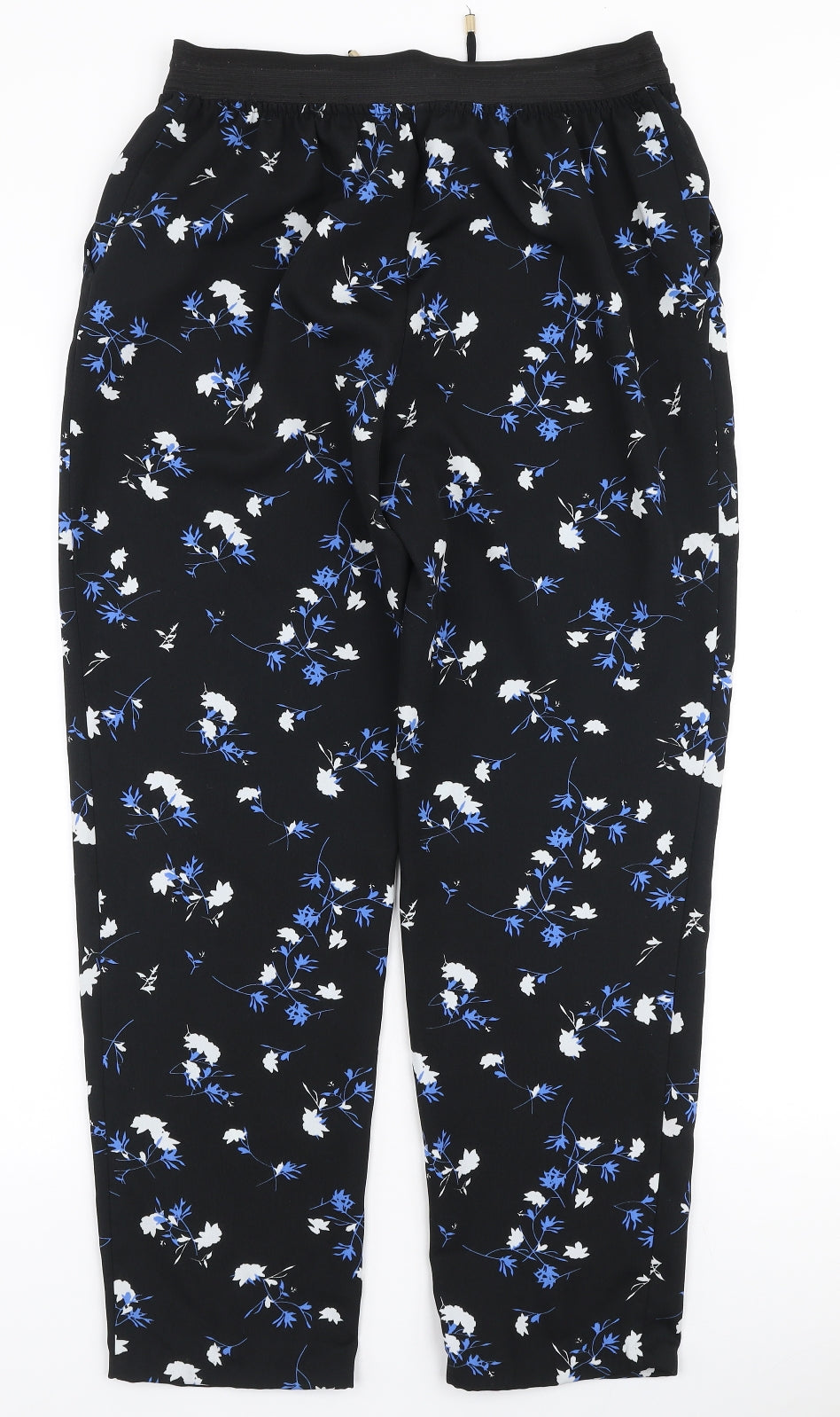 Dunnes Stores Womens Multicoloured Floral Polyester Trousers  Size S L27 in Regular Drawstring
