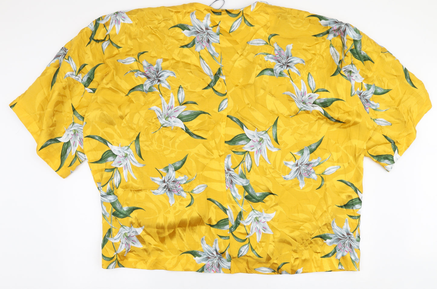 River Island Womens Yellow Floral  Kimono Jacket Size L
