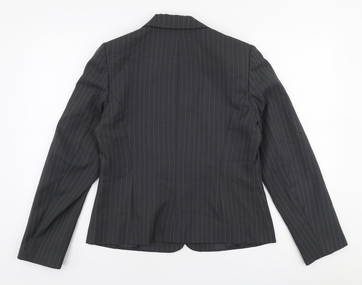 George Womens Grey Striped  Jacket Blazer Size 14  Button