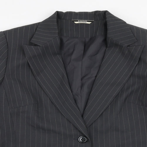 George Womens Grey Striped  Jacket Blazer Size 14  Button
