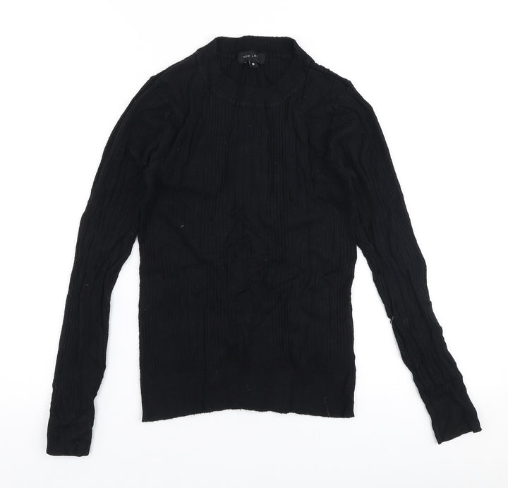 New Look Womens Black High Neck  Viscose Pullover Jumper Size 10