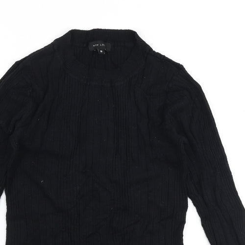 New Look Womens Black High Neck  Viscose Pullover Jumper Size 10
