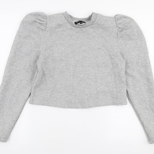PRETTYLITTLETHING Womens Grey  Polyester Pullover Sweatshirt Size 8  Pullover