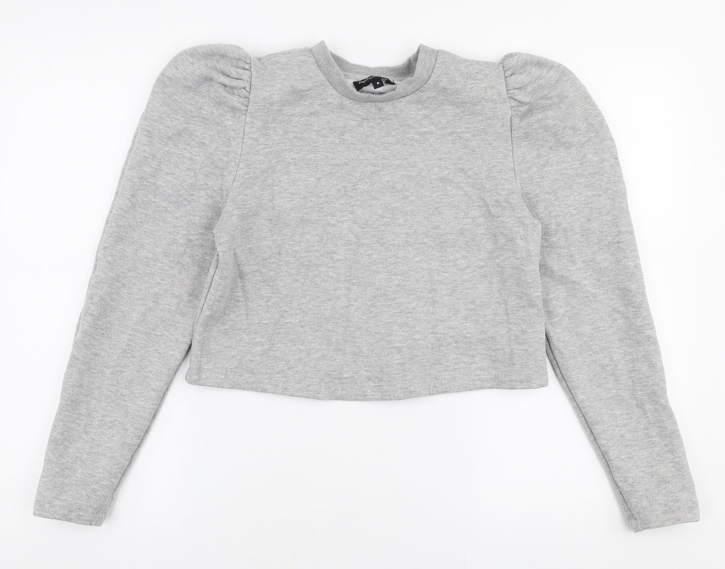 PRETTYLITTLETHING Womens Grey  Polyester Pullover Sweatshirt Size 8  Pullover