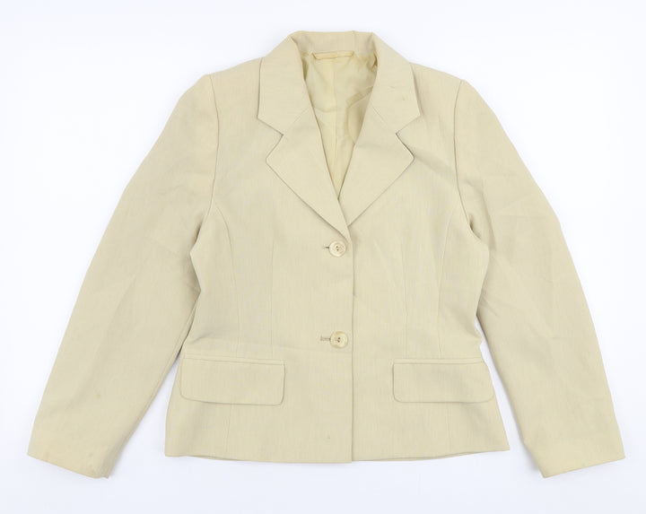 BHS Womens Beige Jacket Blazer Size 8 Button
