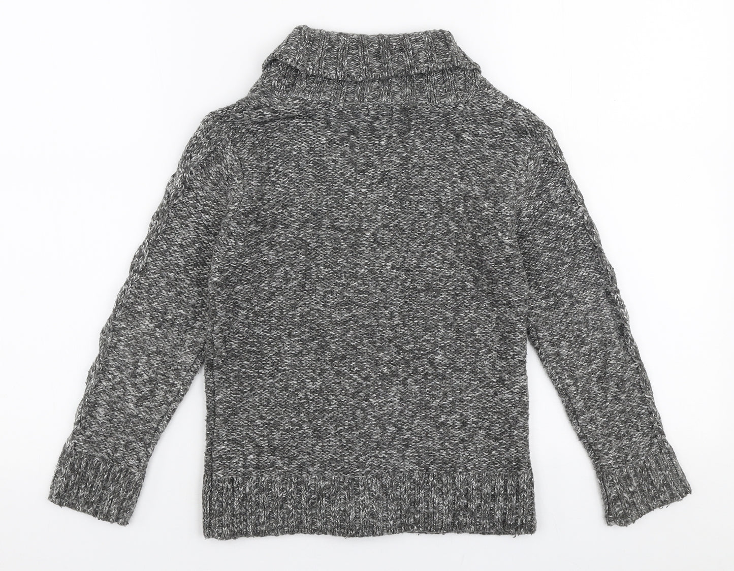 F&F Boys Grey Collared  Acrylic Cardigan Jumper Size 7-8 Years  Button