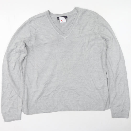 Marks and Spencer Womens Grey Scoop Neck  Acrylic Pullover Jumper Size 16