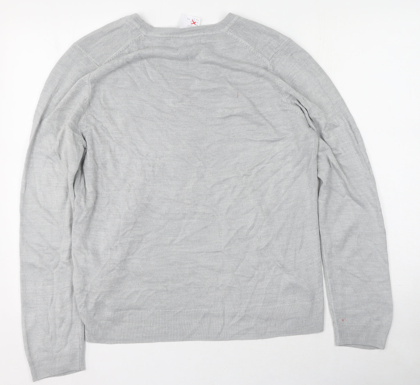 Marks and Spencer Womens Grey Scoop Neck  Acrylic Pullover Jumper Size 16