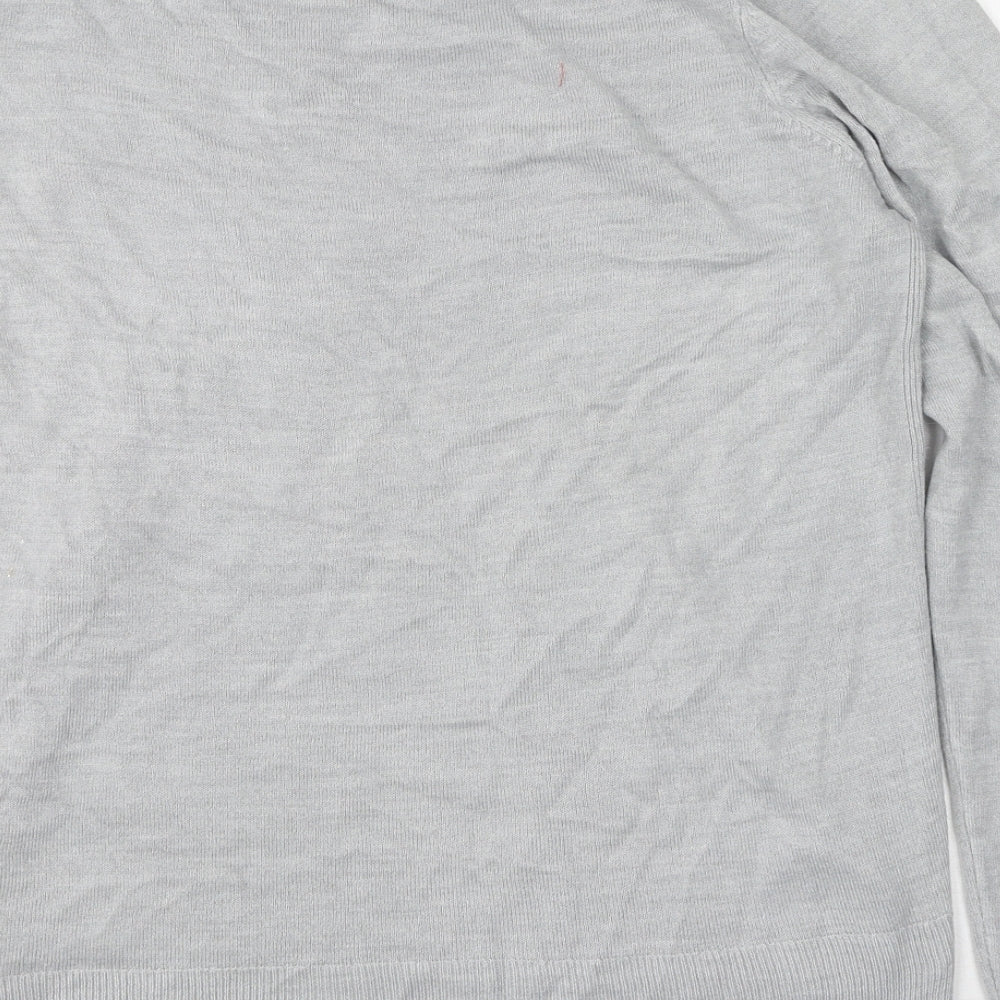 Marks and Spencer Womens Grey Scoop Neck  Acrylic Pullover Jumper Size 16