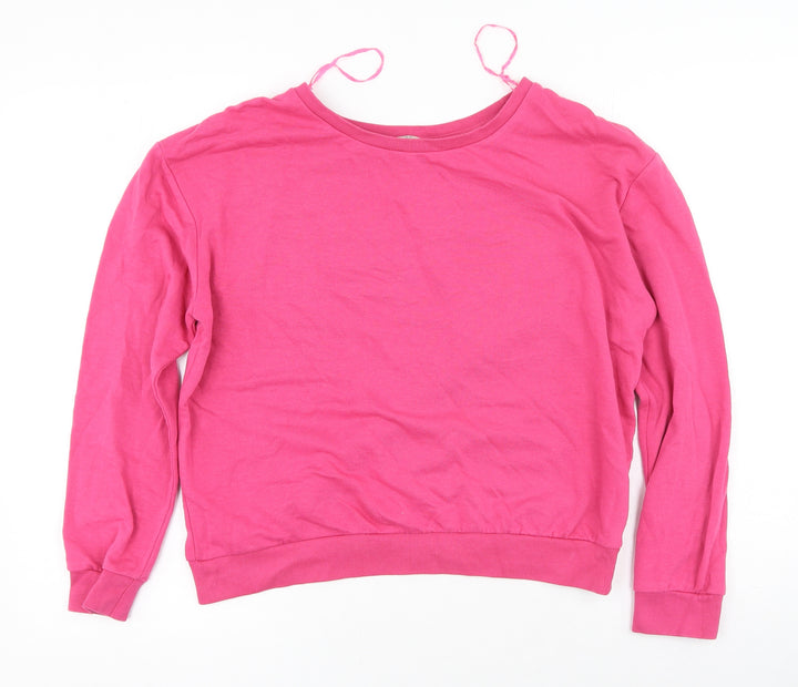Clockhouse Womens Pink Scoop Neck Polyester Pullover Jumper Size S