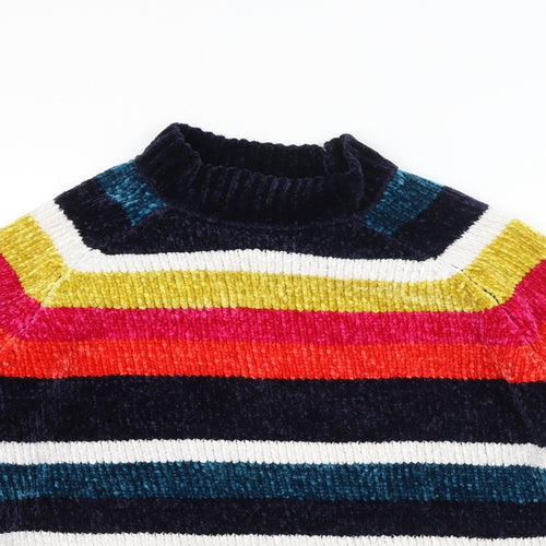 Very  Womens Multicoloured High Neck Striped Polyester Pullover Jumper Size 8