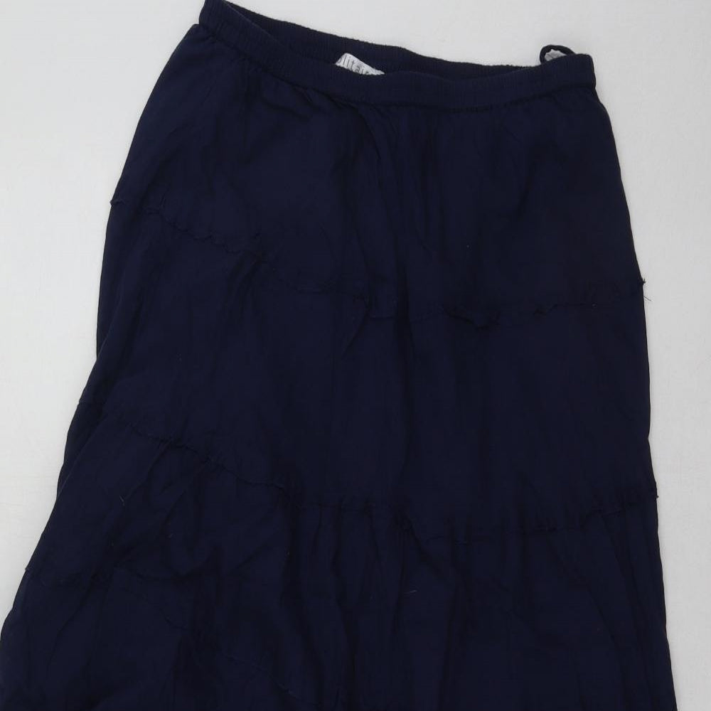 Solitare Womens Blue  Cotton Maxi Skirt Size M