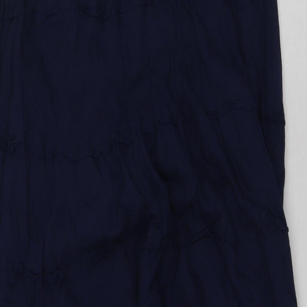 Solitare Womens Blue  Cotton Maxi Skirt Size M