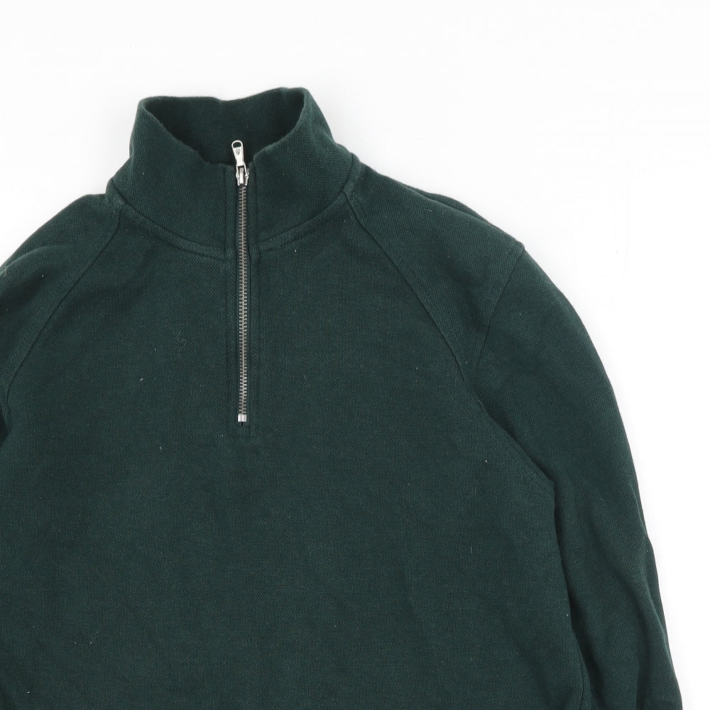 Burton Mens Green High Neck  Cotton Pullover Jumper Size M