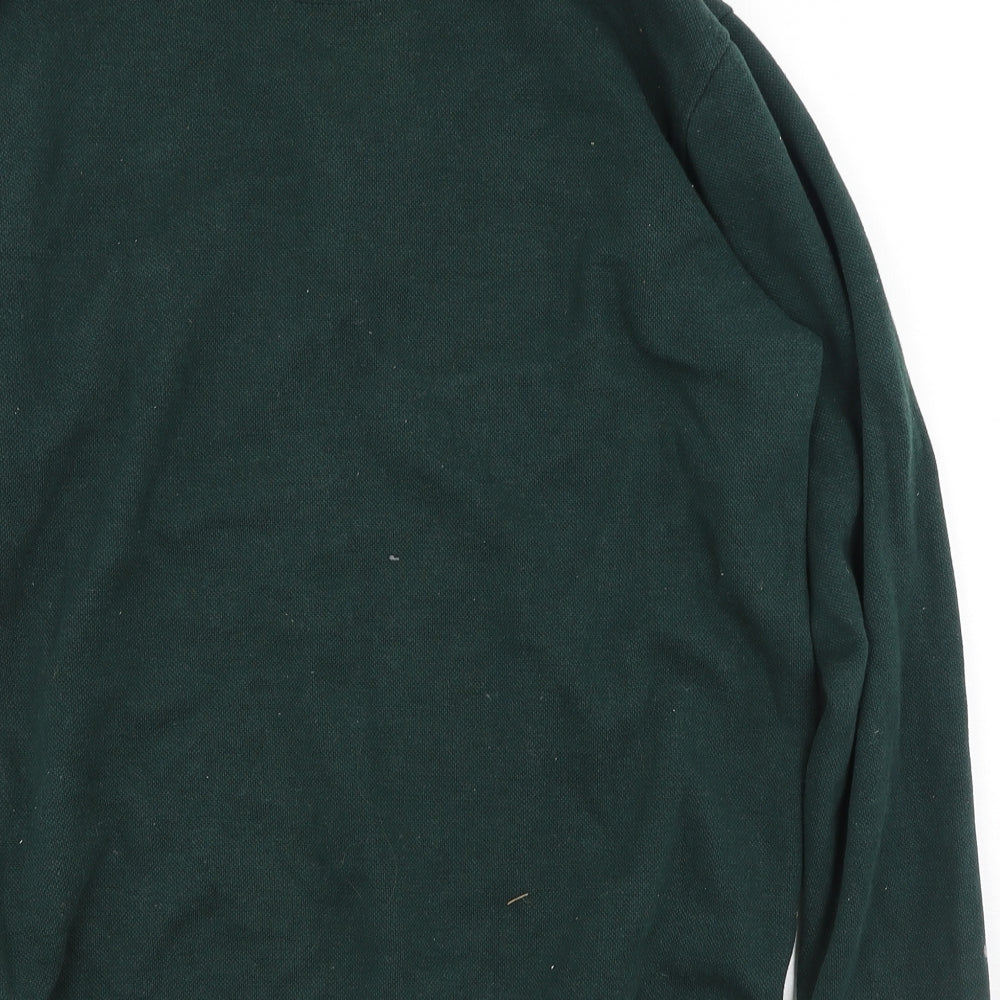 Burton Mens Green High Neck  Cotton Pullover Jumper Size M