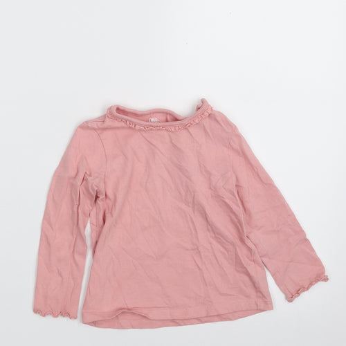 F&F Girls Pink  100% Cotton Basic T-Shirt Size 12-18 Months Round Neck Pullover