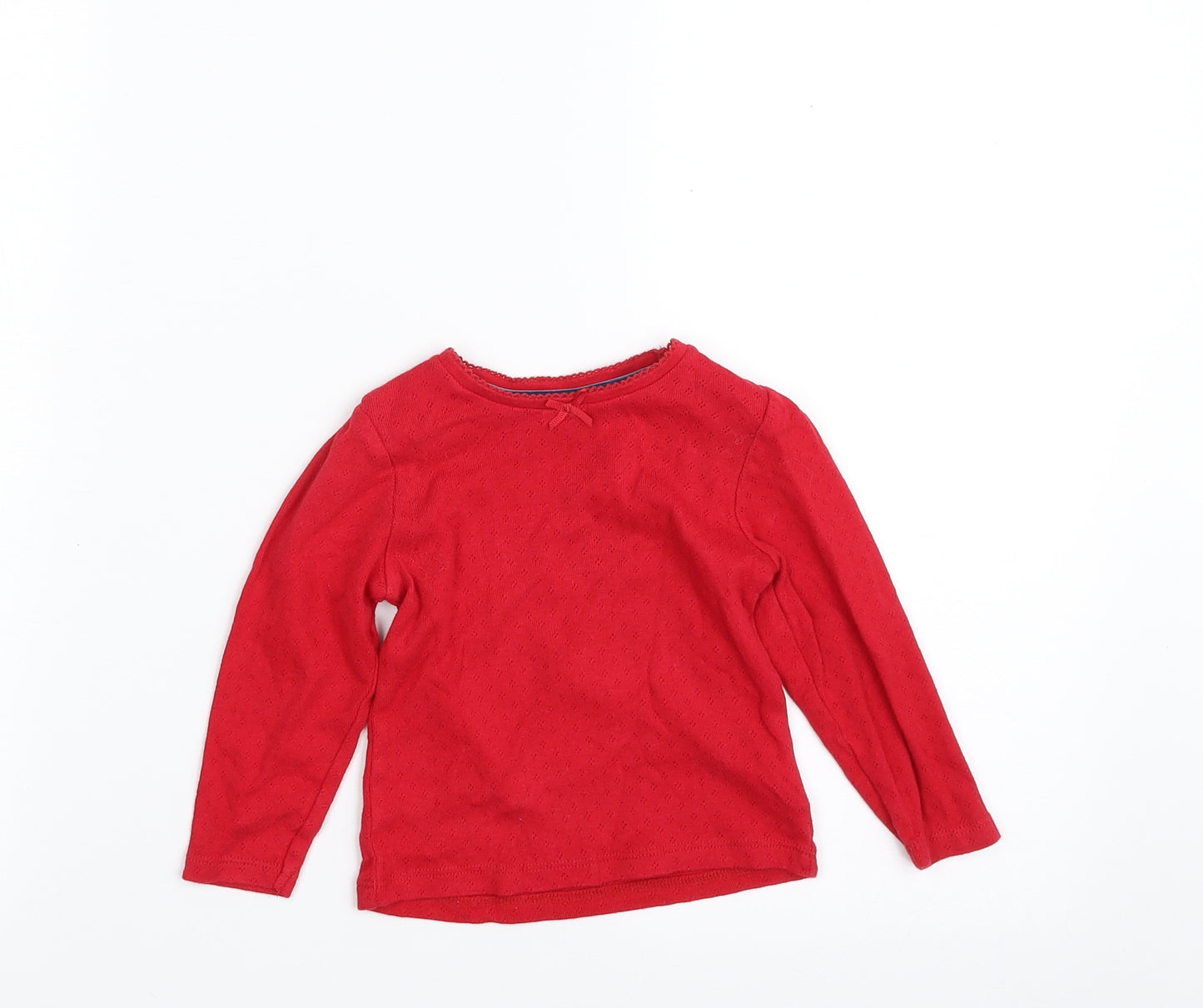 Mothercare Girls Red  Cotton Pullover Jumper Size 12-18 Months  Pullover