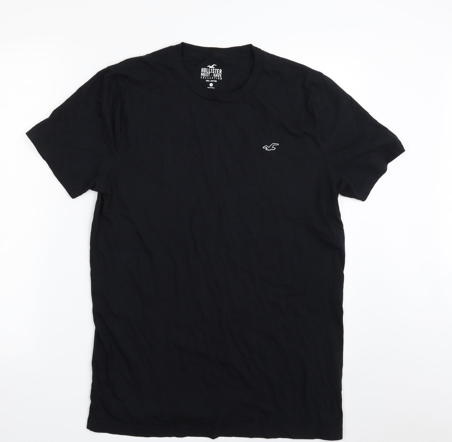 Hollister Mens Black  Cotton  T-Shirt Size M Crew Neck