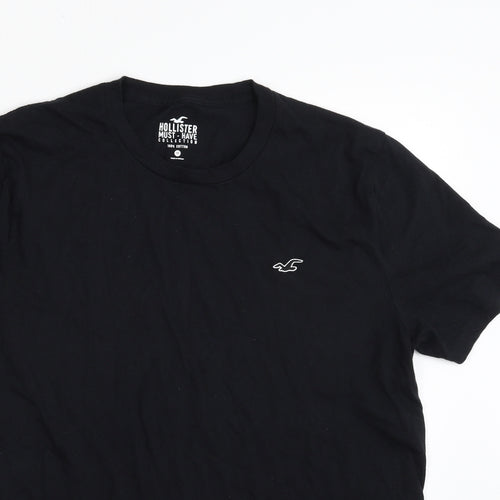 Hollister Mens Black  Cotton  T-Shirt Size M Crew Neck