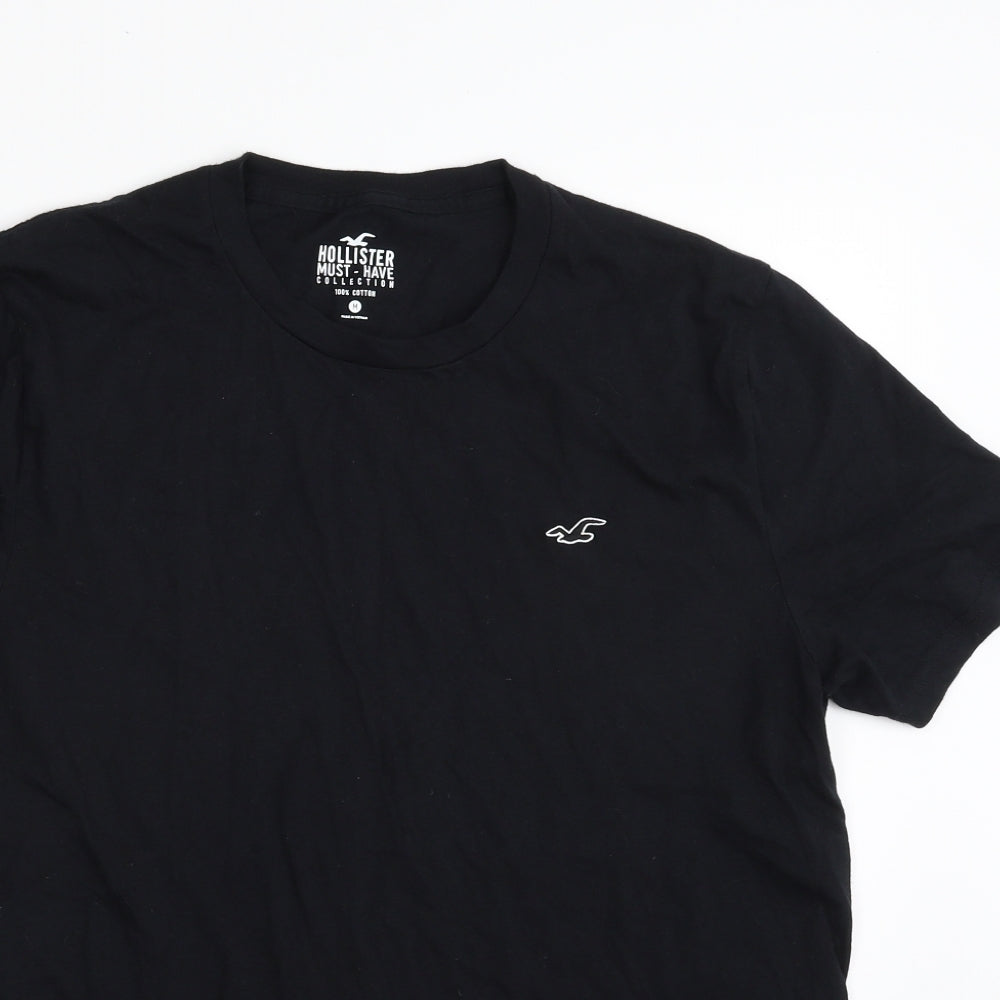 Hollister Mens Black  Cotton  T-Shirt Size M Crew Neck
