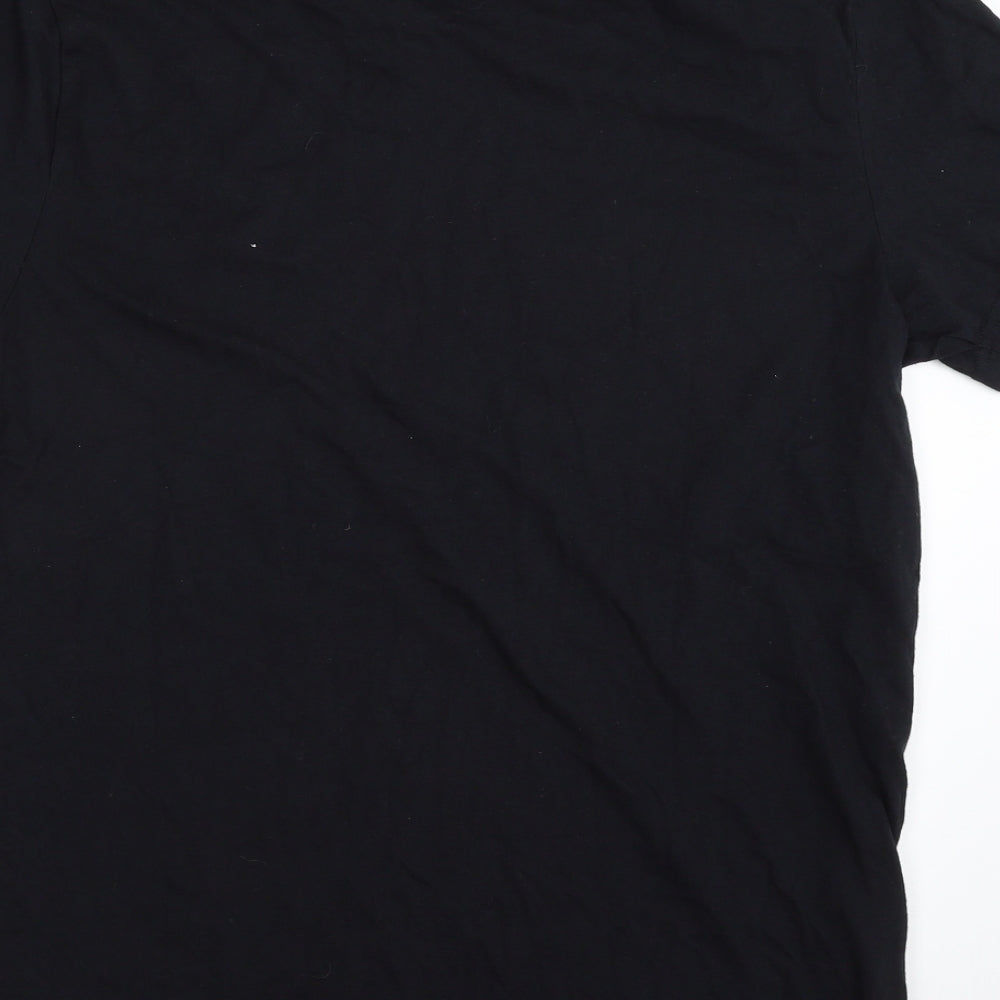 Hollister Mens Black  Cotton  T-Shirt Size M Crew Neck