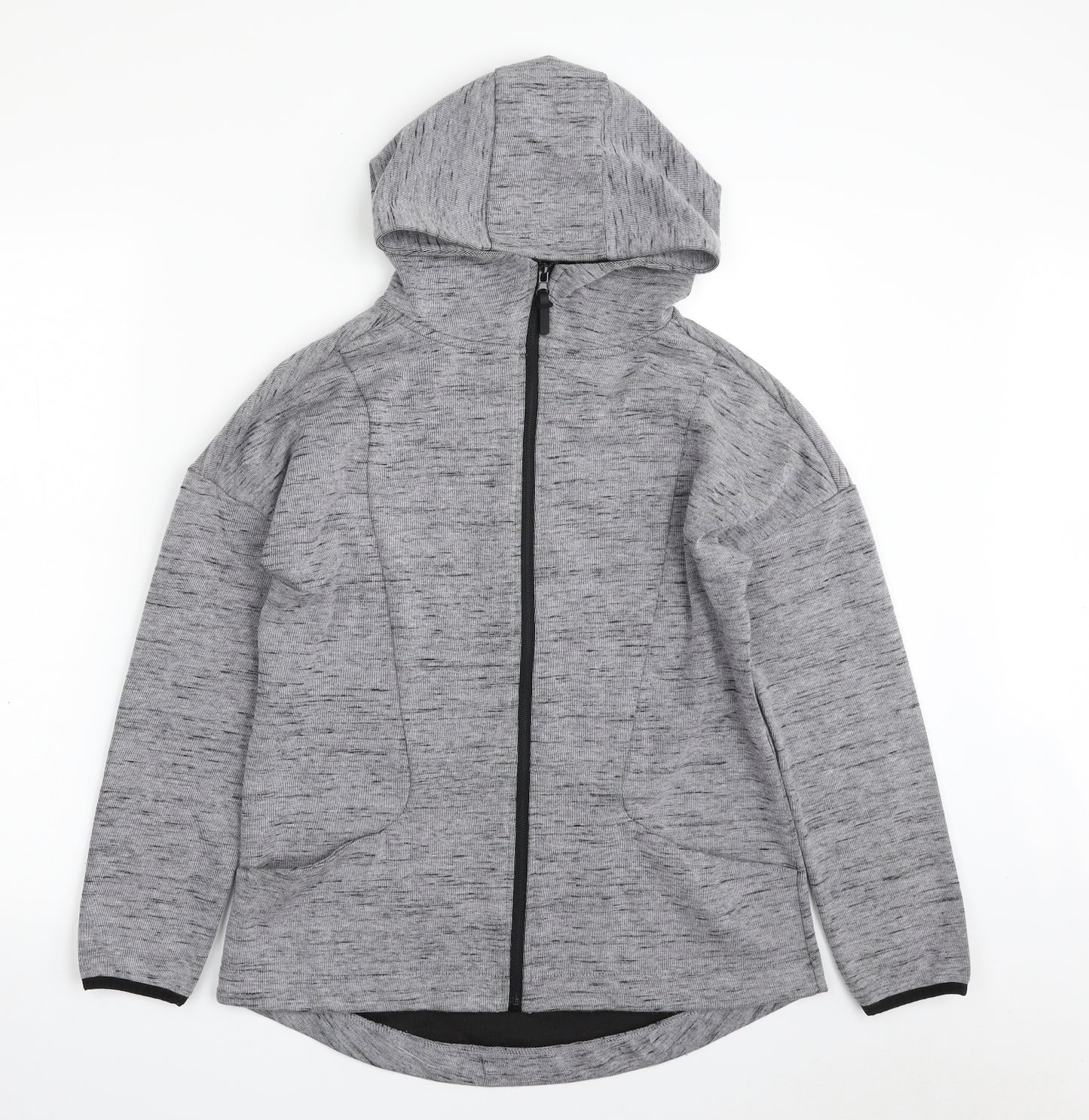 Dunnes Stores Womens Grey  Polyester Full Zip Hoodie Size S  Zip - Activewear
