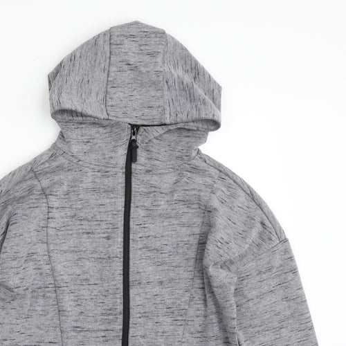 Dunnes Stores Womens Grey  Polyester Full Zip Hoodie Size S  Zip - Activewear