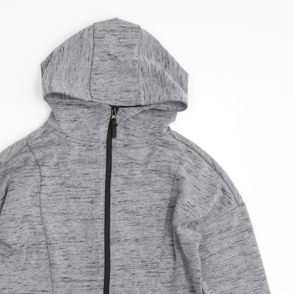 Dunnes Stores Womens Grey  Polyester Full Zip Hoodie Size S  Zip - Activewear