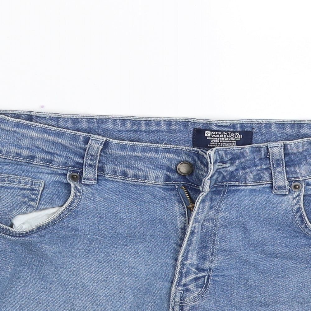 Mountain Warehouse Boys Blue  Cotton Chino Shorts Size 13 Years  Slim Zip