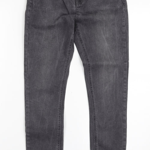 Dorothy Perkins Womens Grey  Cotton Skinny Jeans Size 8 L28 in Slim Zip
