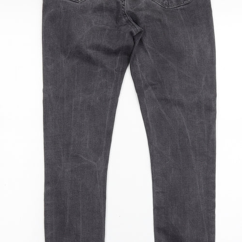 Dorothy Perkins Womens Grey  Cotton Skinny Jeans Size 8 L28 in Slim Zip