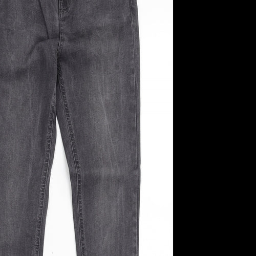 Dorothy Perkins Womens Grey  Cotton Skinny Jeans Size 8 L28 in Slim Zip