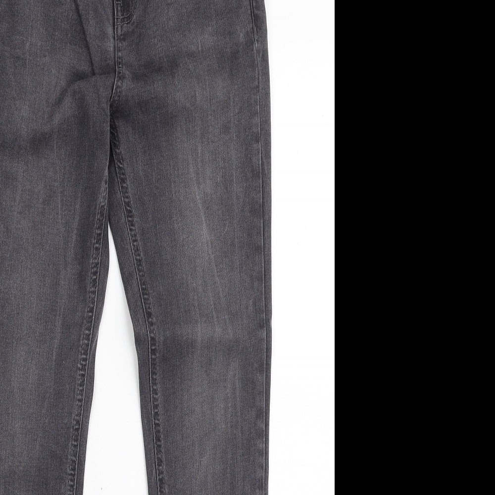 Dorothy Perkins Womens Grey  Cotton Skinny Jeans Size 8 L28 in Slim Zip